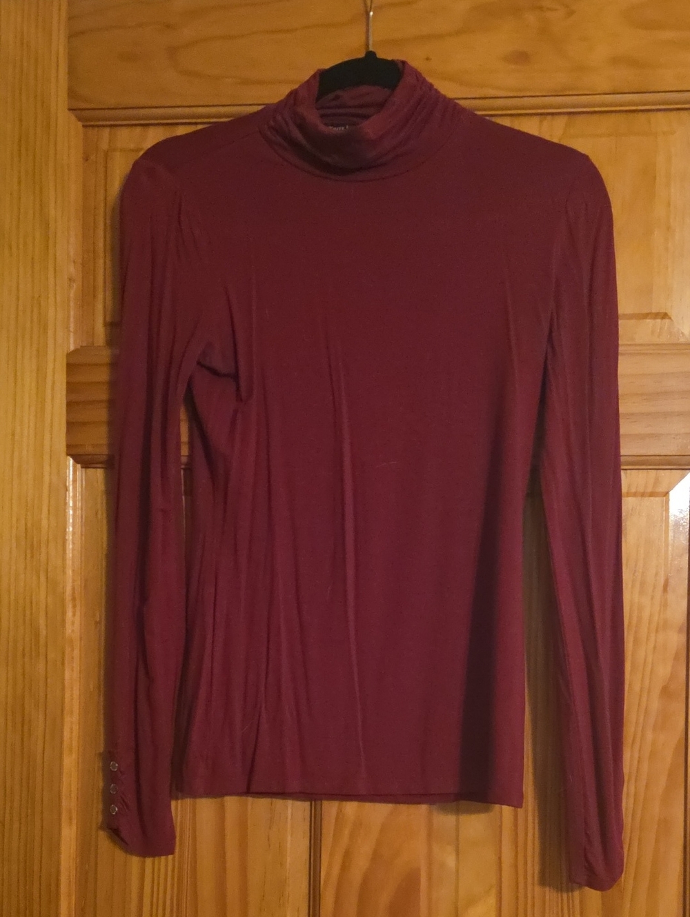 White House Black Market Burgundy Long-Sleeve Turtleneck